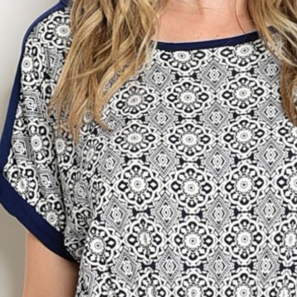 Royal Blue Medallion Patterned Patterned Jumpsuit - Picture 2 of 5